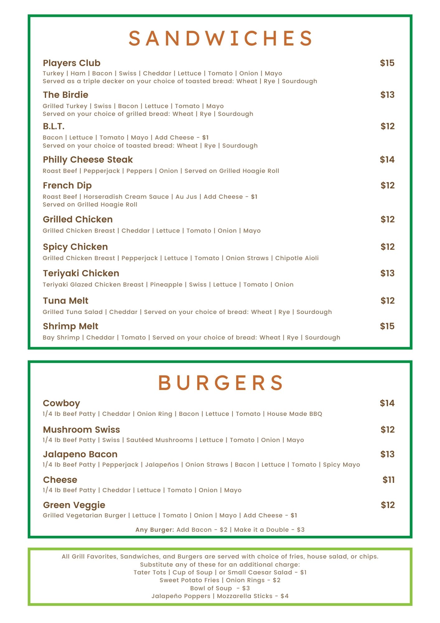 Orchards Grill Menu 2020 Page 2